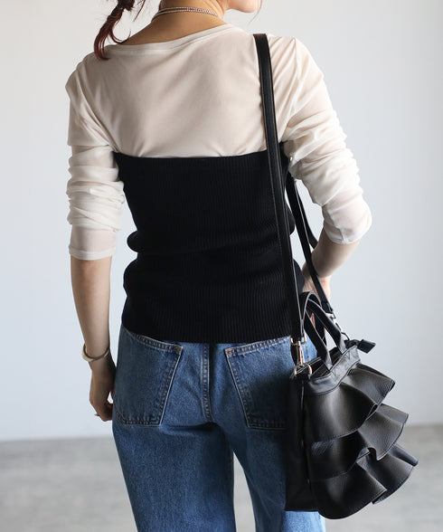 【雑誌掲載・ショップチャンネルOA商品】2WAYフリルハンドバッグ 12-1162